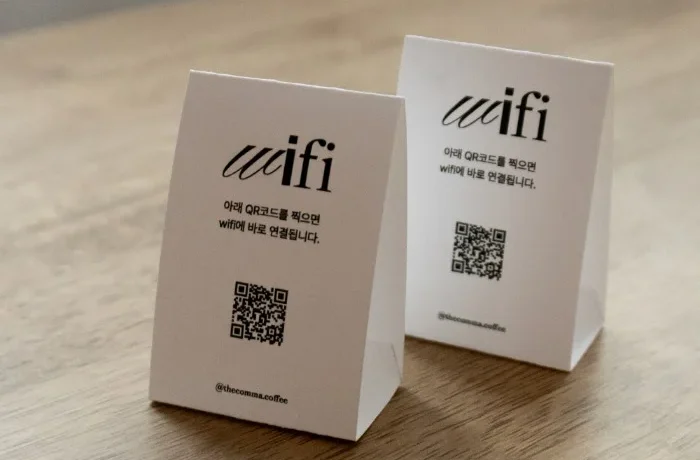 카페 테이블에 놓는 와이파이 QR 안내 미니 스탠드