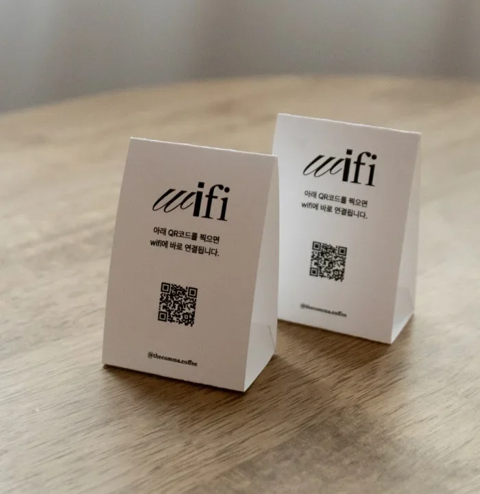 카페 테이블에 놓는 와이파이 QR 안내 미니 스탠드