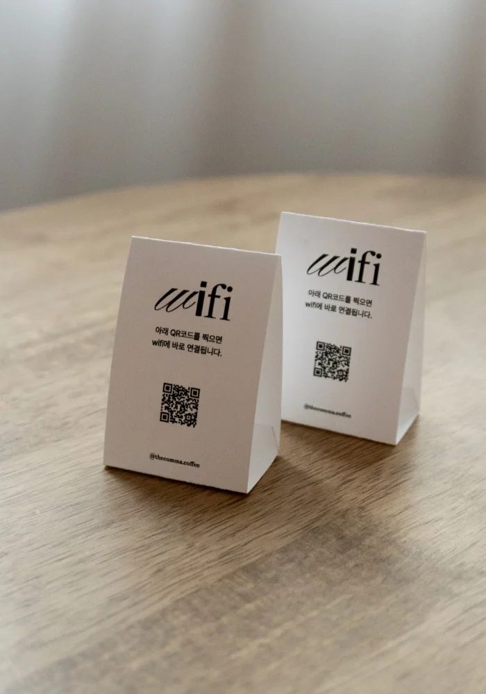 카페 테이블에 놓는 와이파이 QR 안내 미니 스탠드